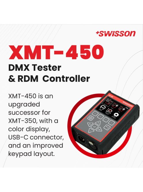 Swisson XMT-450 RDM vezérlő és DMX teszter