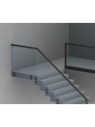 Alumínium LED üvegkorlát U-profil - 2000x60x26mm