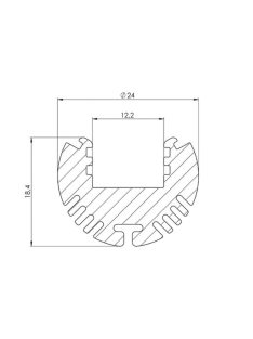Alumínium LED körprofil - 200cm