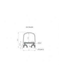 Alumínium LED 180°-os profil - 200cm