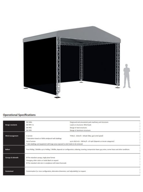 Milos MR0 színpad fedés nyeregtetővel - 6x5m