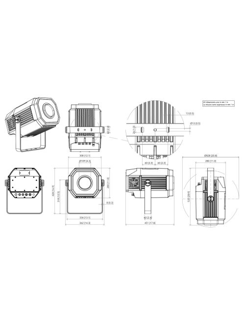 Prolights Mosaico L - Kültéri lámpa 300W 11.700lm 8.000K IP66 védettség