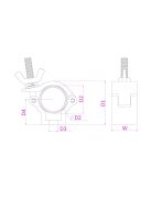 BC35B-75 Compact csőbilincs max. 75kg Fekete Pillangózáras