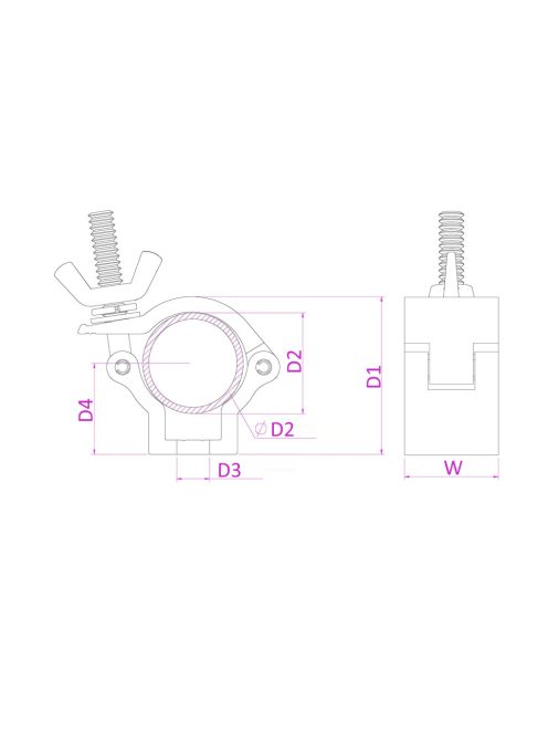 BC35B-75 Compact csőbilincs max. 75kg Fekete Pillangózáras