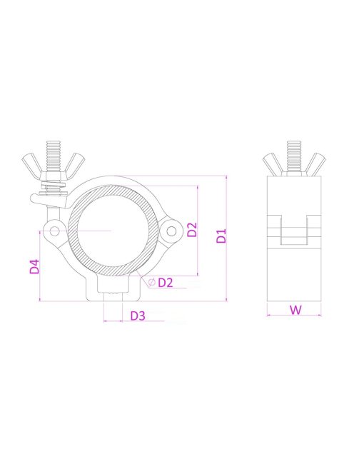 BC50-100 Truss Bilincs Vékony 100kg Ezüst Pillangózáras