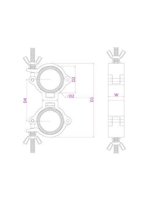 BC50-100D Swivel Coupler Slimline 100kg Alu