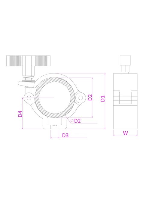 BC50-100N Half Coupler Slimline 100kg Alu