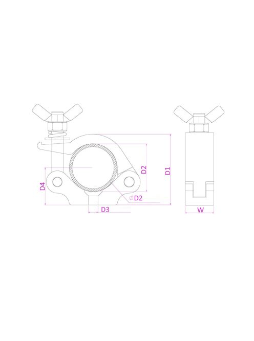 BC50B-200 Half Coupler Slimline 250kg Black