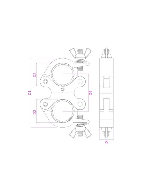 BC50-200D Swivel Coupler Slimline 200kg Alu