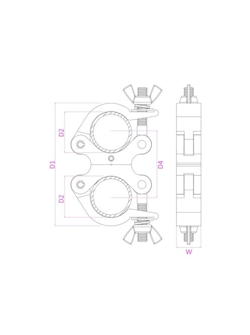 BC50B-200D Swivel Coupler Slimline 200kg Black