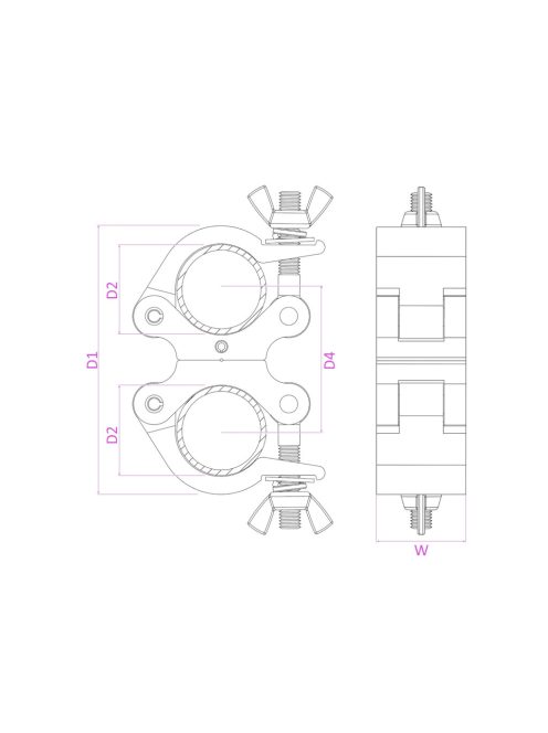 BC50-500D Swivel Coupler 500kg Alu