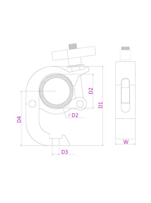 BC50-250Q Trigger Clamp Slimline 250kg Alu