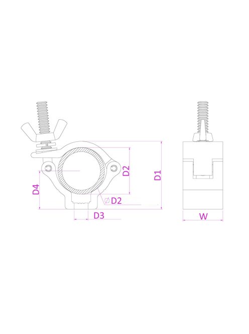BC38B-75 Compact Half Coupler Slimline Black