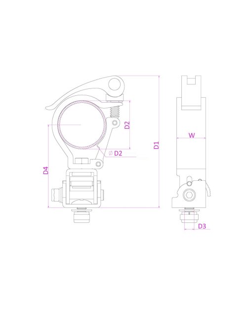 BC50-50F Foldable Quick Release Clamp Alu