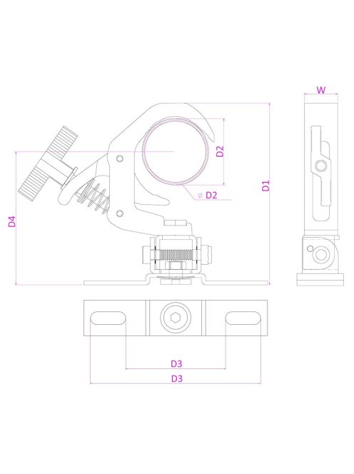 BC50B-75M Foldable Moving Head Quick Trigger Black